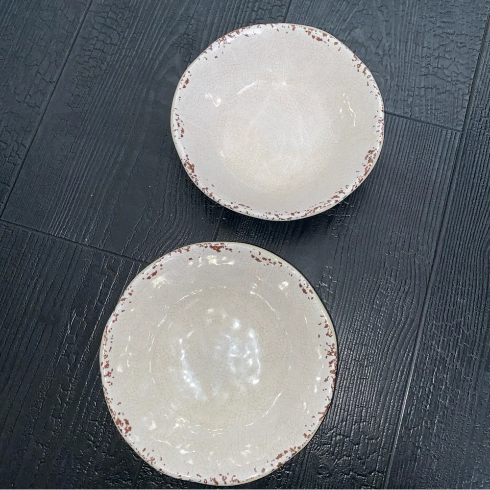 IL Mulino  Rustic Crackle Melamine Bowls Set Of‎ 2